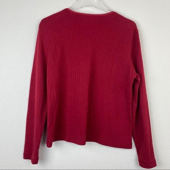 Sarah Bentley Vintage Red Sweater Soft Knit Top Lg - Picture 7 of 10